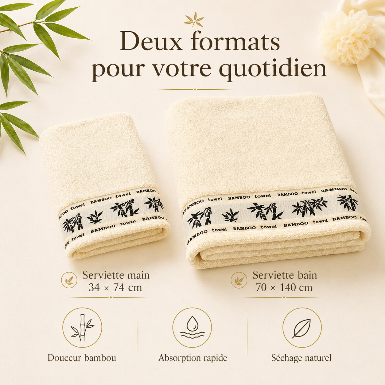 Serviette microfibre bambou Melgavo